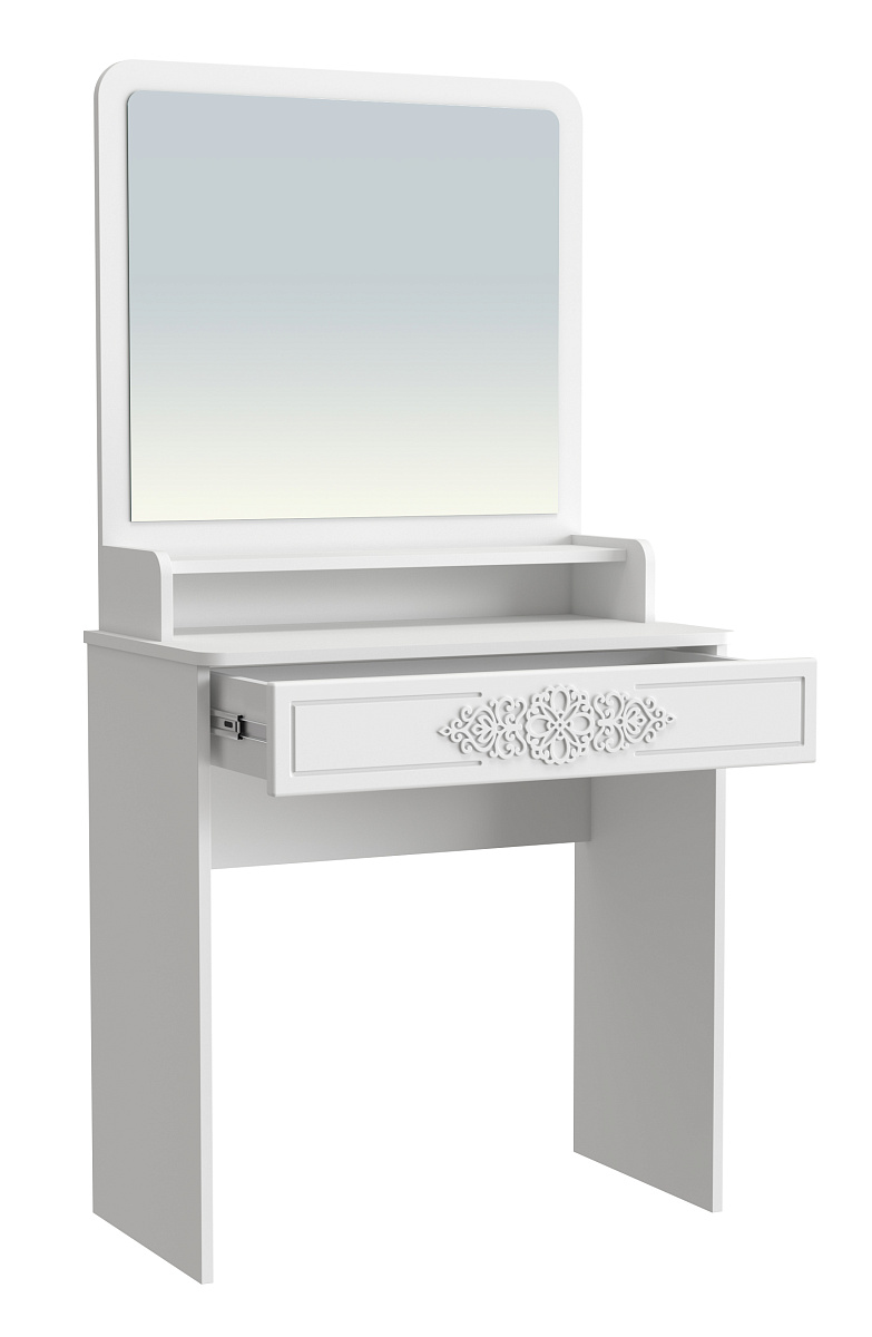 Туалетный столик с зеркалом Ассоль Лайт ТСН-1 белое дерево