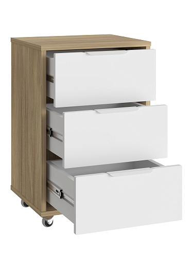 Тумба мобильная К-55 блэквуд ячменный/меренга