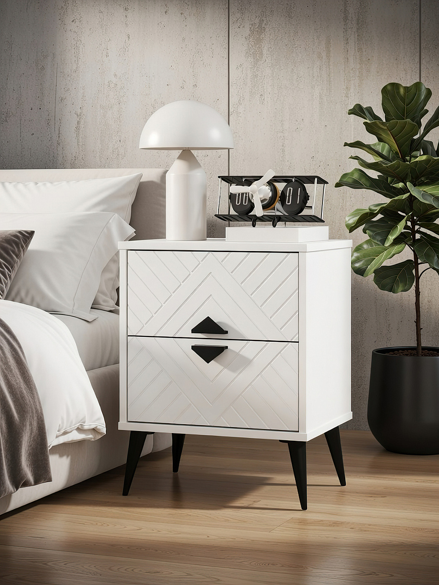 Тумба прикроватная Астрид АР-04 белый бриллиант/бланж