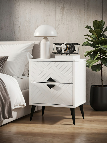 Тумба прикроватная Астрид АР-04 белый бриллиант/бланж