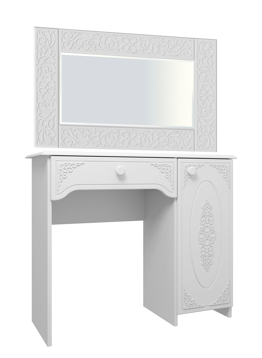 Комплект туалетный стол с зеркалом ТСН-6-СО-40 белое дерево
