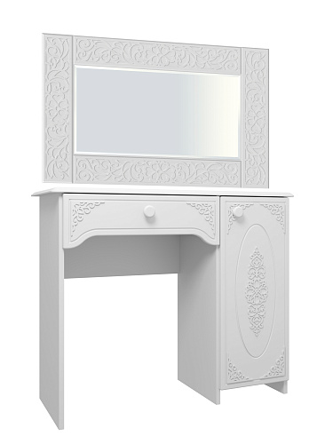 Комплект туалетный стол с зеркалом ТСН-6-СО-40 белое дерево