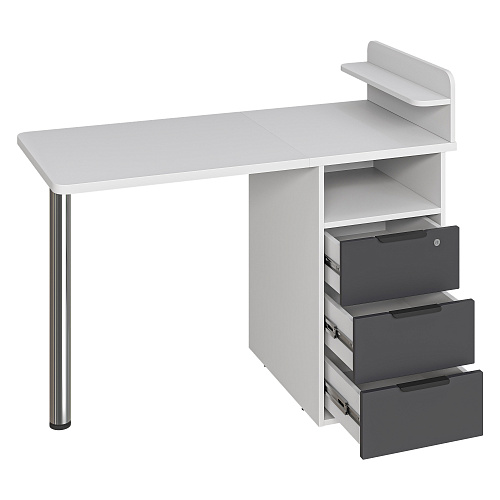 Стол С-405 белый структурный/графит