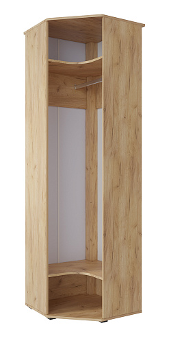 Шкаф угловой Эмилия ЭЛ-14К с зеркалом дуб крафт золотой/меренга