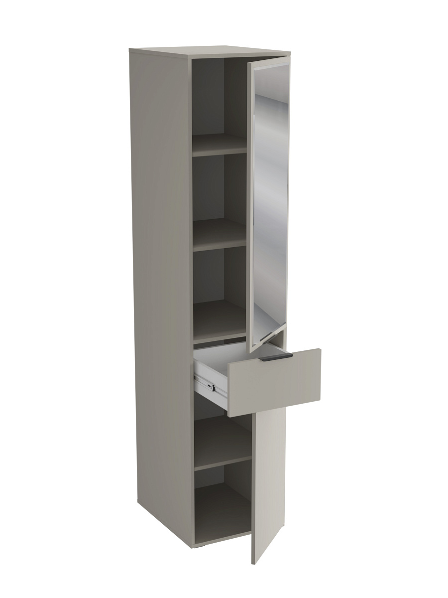 Пенал с зеркалом Оптима ОП-27 глиняный серый/риолит