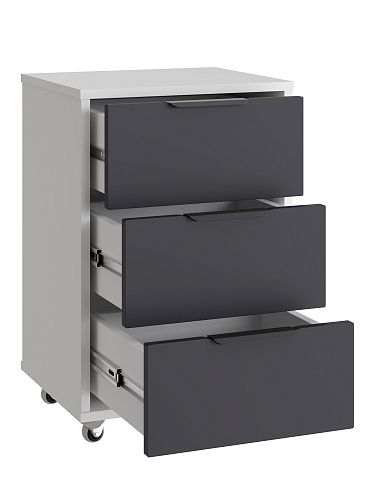 Тумба мобильная К-54 белый структурный/графит