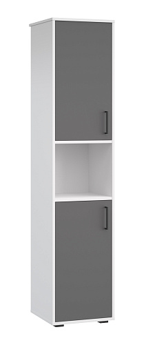 Шкаф-пенал Оскар ОС-02 белый структурный/графит