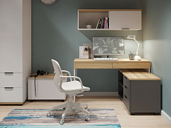 Стол Скайлайт СЛ-22К блэквуд ячменный/графит/белый