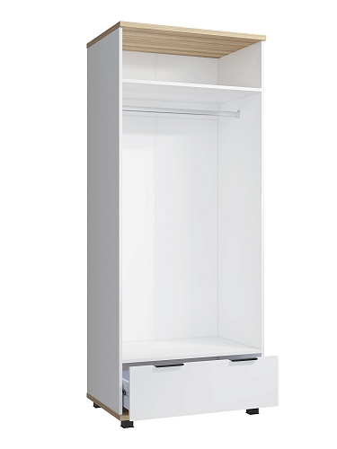 Шкаф платяной Скайлайт СЛ-2К блэквуд ячменный/белый/меренга