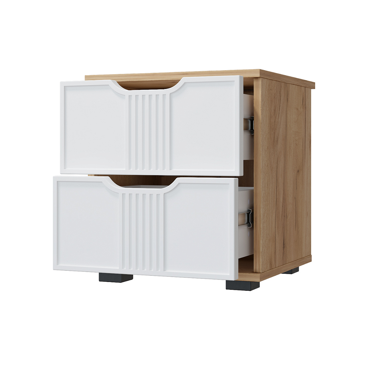 Тумба прикроватная Эмилия ЭЛ-25 дуб крафт золотой/меренга