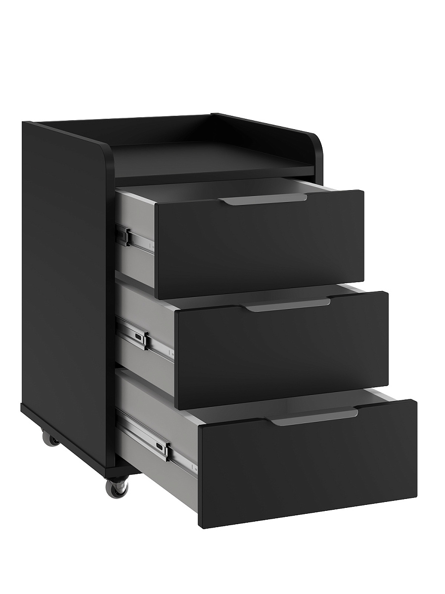 Тумба мобильная К-56 черный шаргень/блэк 