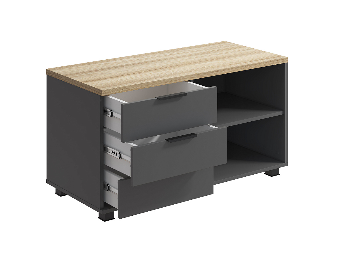 Тумба Скайлайт СЛ-13К (ящики слева) блэквуд ячменный/графит