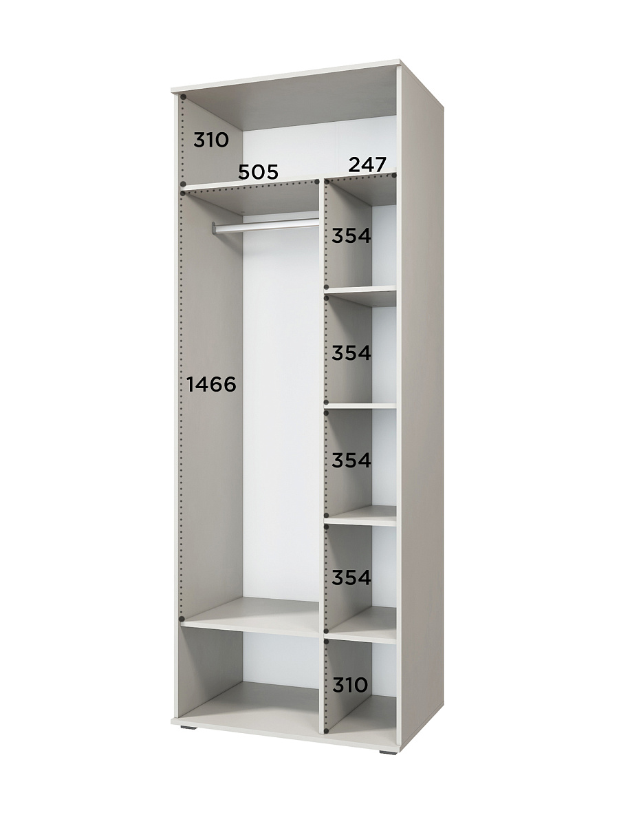 Шкаф для одежды Эмилия ЭЛ-16К глухой кашемир/шарли керамика