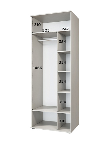 Шкаф для одежды Эмилия ЭЛ-16К комбинированный кашемир/шарли керамика