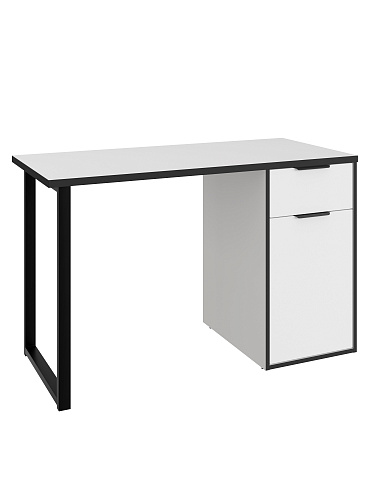 Стол С-408 белый структурный/меренга/черная кромка