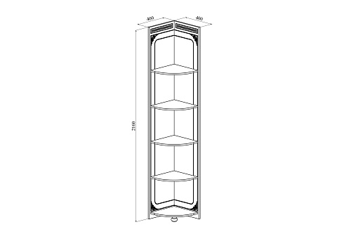 Стеллаж угловой Ассоль АС-54 белое дерево