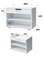 Тумба Эмилия ЭЛ-44 белый структурный/меренга