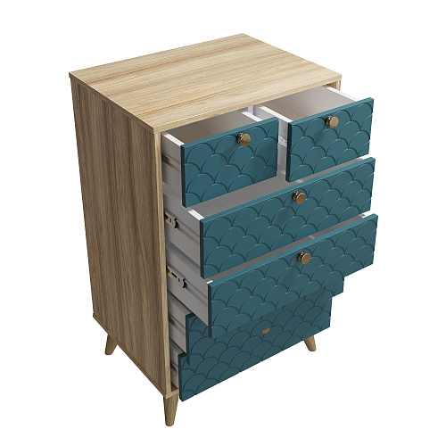 Комод Велламо ВО-02 блэквуд ячменный/морская волна