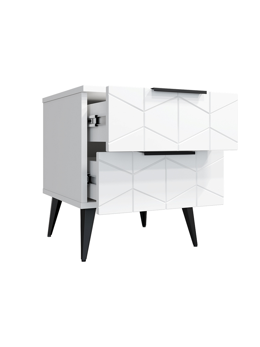 Тумба прикроватная Контемпо КТ-04 белый бриллиант/бланж