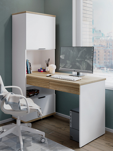 Стол рабочий Скайлайт СЛ-23 блэквуд ячменный/белый/меренга