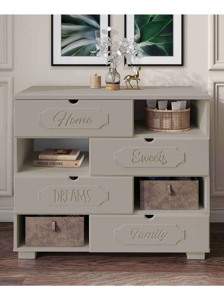 Комод ДримСтар ДС-10 глиняный серый/риолит