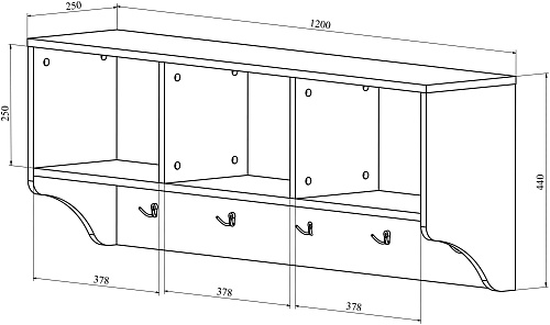 Вешалка ДримСтар ДС-30 дуб эвок