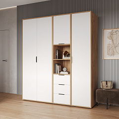 Комплект мебели для прихожей Оптима ОП-107 дуб крафт золотой/меренга