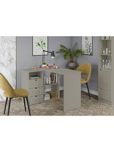 Стол угловой Дримстар ДС-5 глиняный серый/риолит