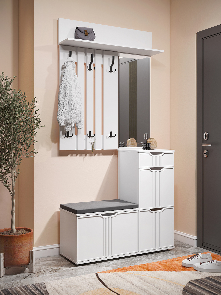 Вешалка Эмилия ЭЛ-6 белый структурный