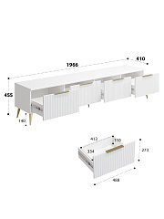 Тумба ТВ Афина АФ-04 белый бриллиант/бланж