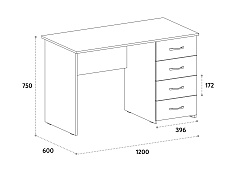 Стол письменный С-111К дуб крафт табачный