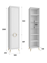 Шкаф-пенал Оливия ОЛ-11 правый белый бриллиант/бланж