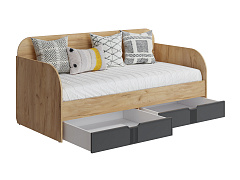 Кровать Эмилия ЭЛ-48 (90/200) дуб крафт золотой/графит