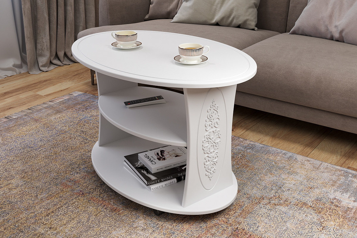 Стол журнальный Ассоль АС-17 белое дерево