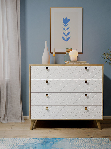 Комод Велламо ВО-12 блэквуд ячменный/бланж