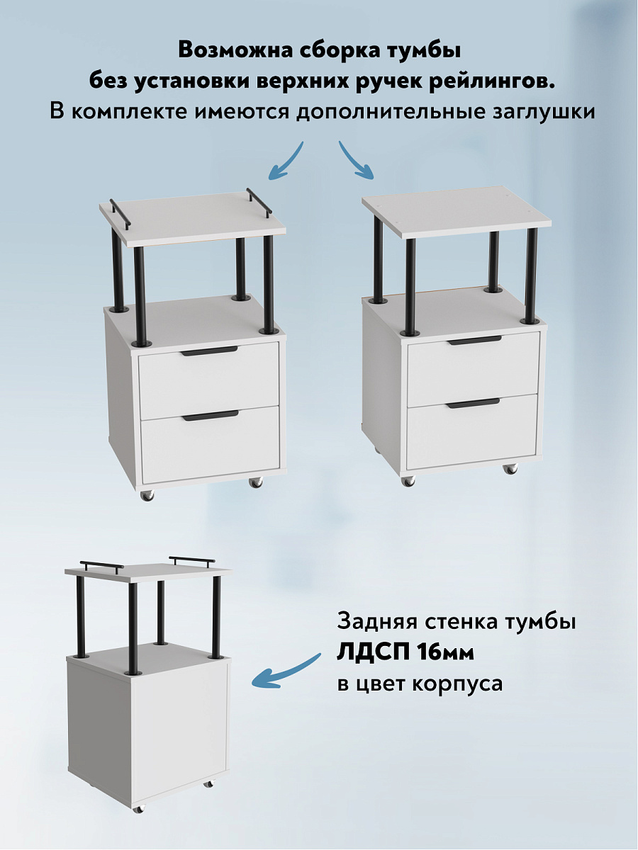 Тумба комбинированная К-32 белый структурный/меренга