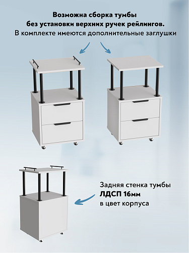 Тумба комбинированная К-32 белый структурный/меренга