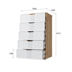 Комплект мебели для спальни Эмилия ЭЛ-006 дуб крафт золотой/меренга