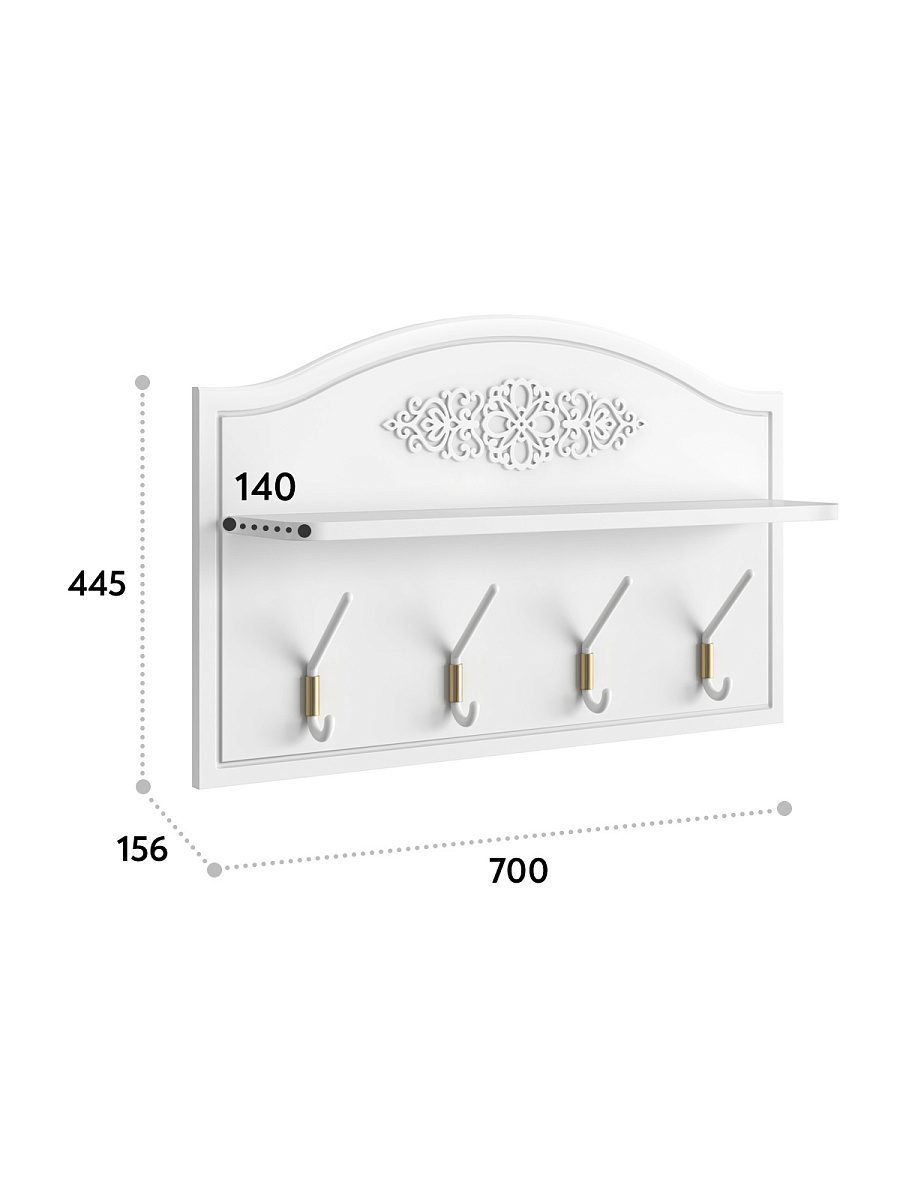 Вешалка Ассоль АС-72 белое дерево