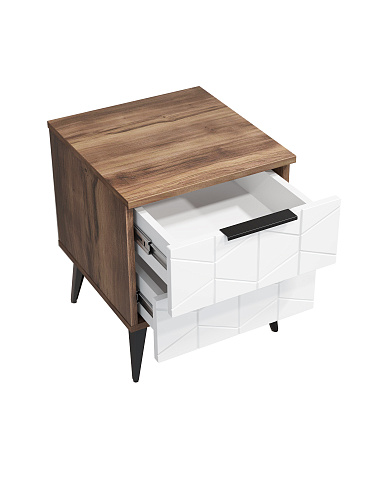 Тумба прикроватная Контемпо КТ-04 дуб барокко янтарный/бланж