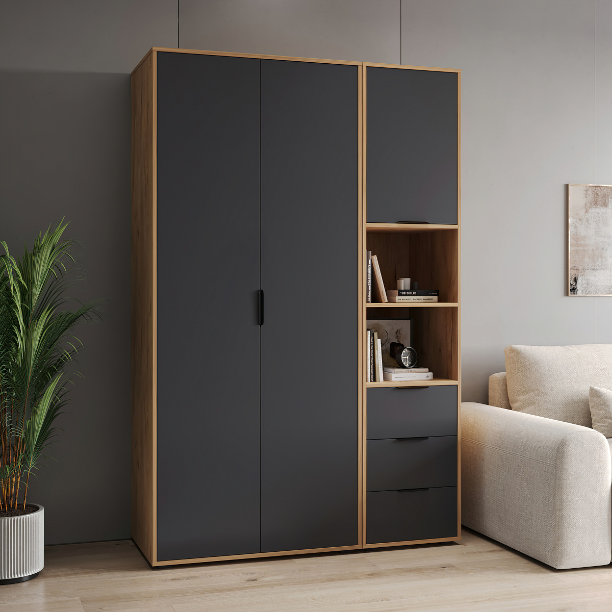 Комплект мебели Оптима ОП-117 дуб крафт золотой/графит