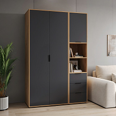 Шкаф для одежды Оптима ОП-01 дуб крафт золотой/графит