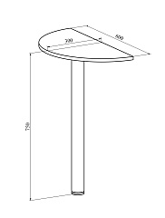 Сегмент приставной ОФ-15 блэквуд сатиновый