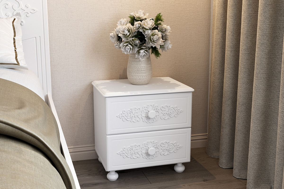 Тумба прикроватная Ассоль АС-4 белое дерево