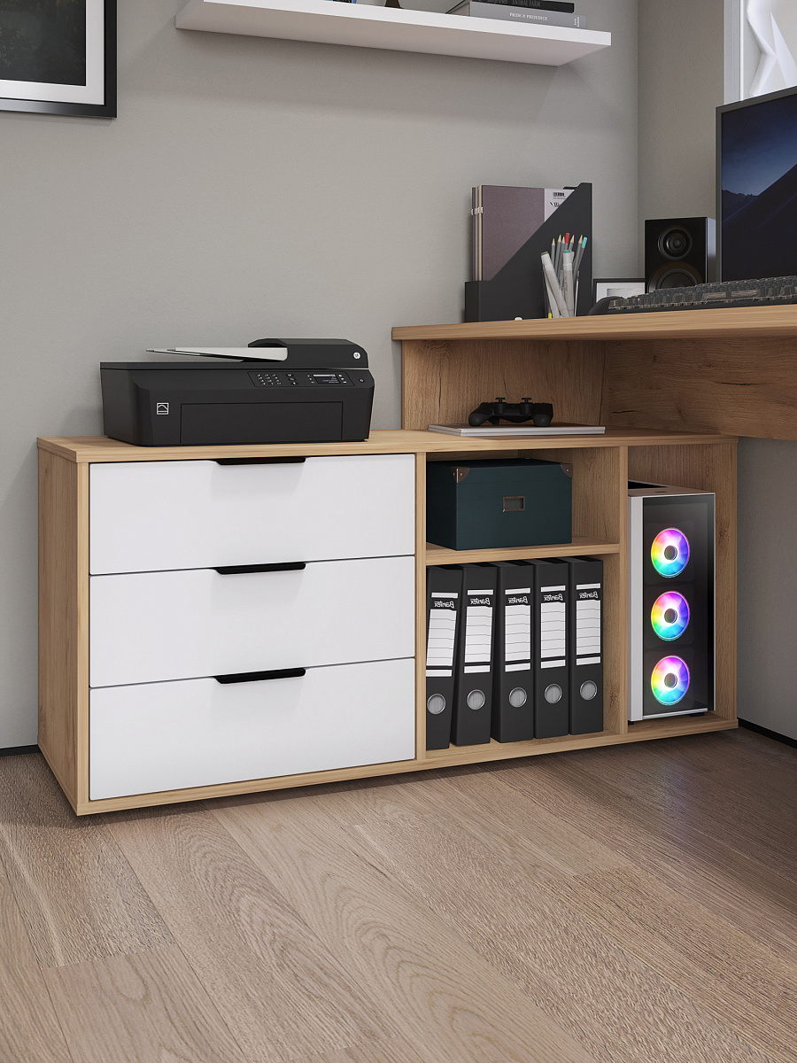 Стол угловой Оптима ОП-21 дуб крафт золотой/меренга