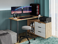 Стол С-600 дуб крафт золотой/каркас черный (1350х600)