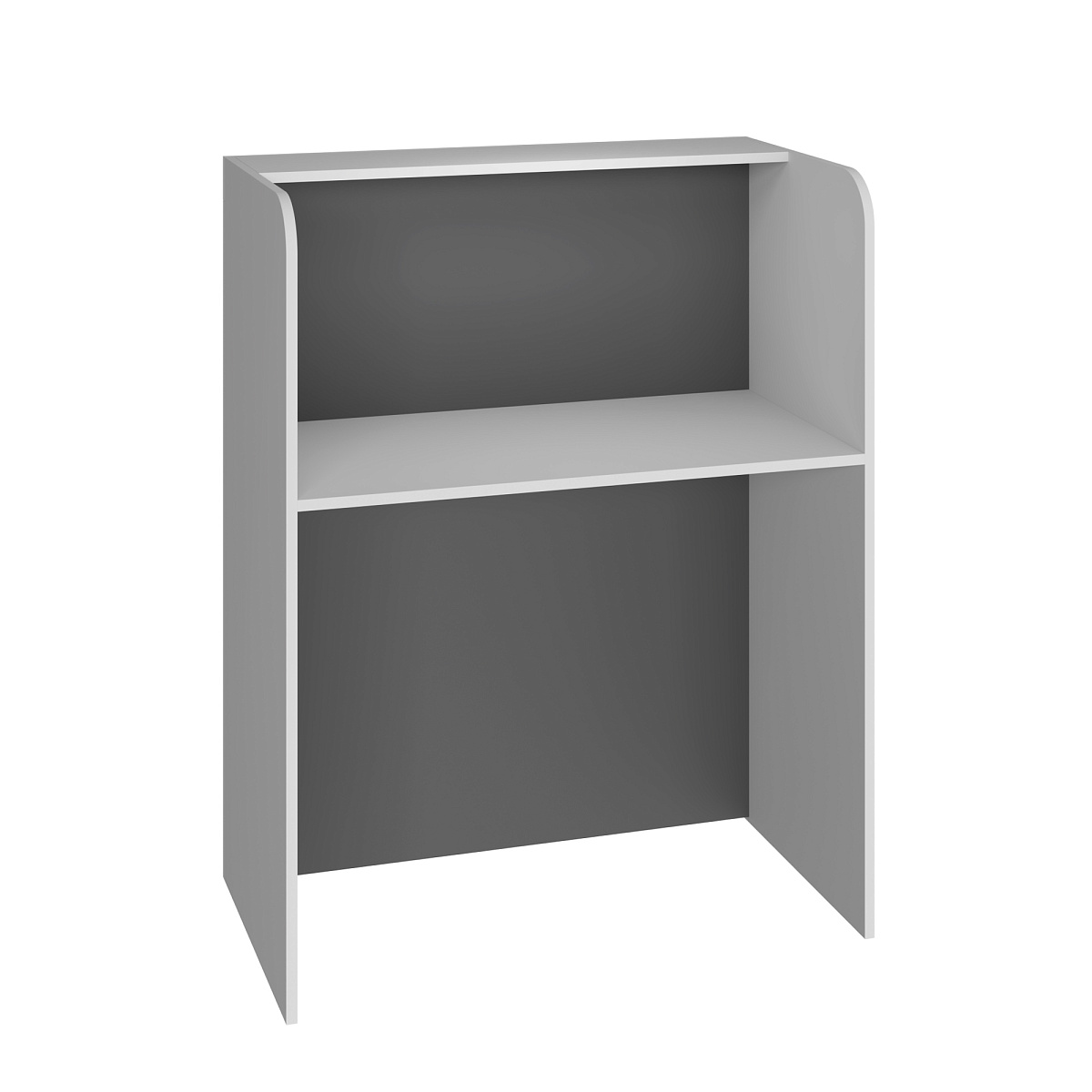 Тумба/ресепшн Р-01 белый структурный/серый графит
