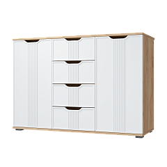 Комод Эмилия ЭЛ-21 дуб крафт золотой/меренга