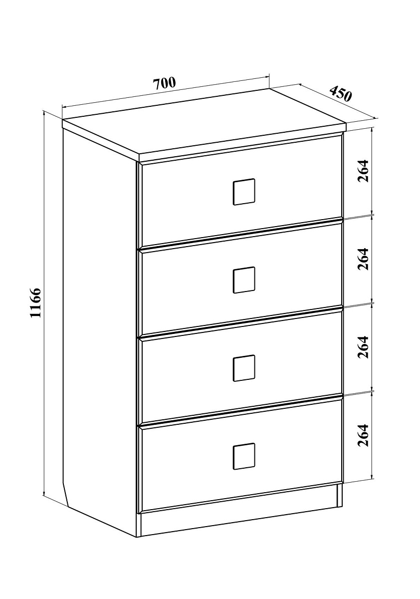 Комод  Анастасия АН-10К венге луизиана/венге