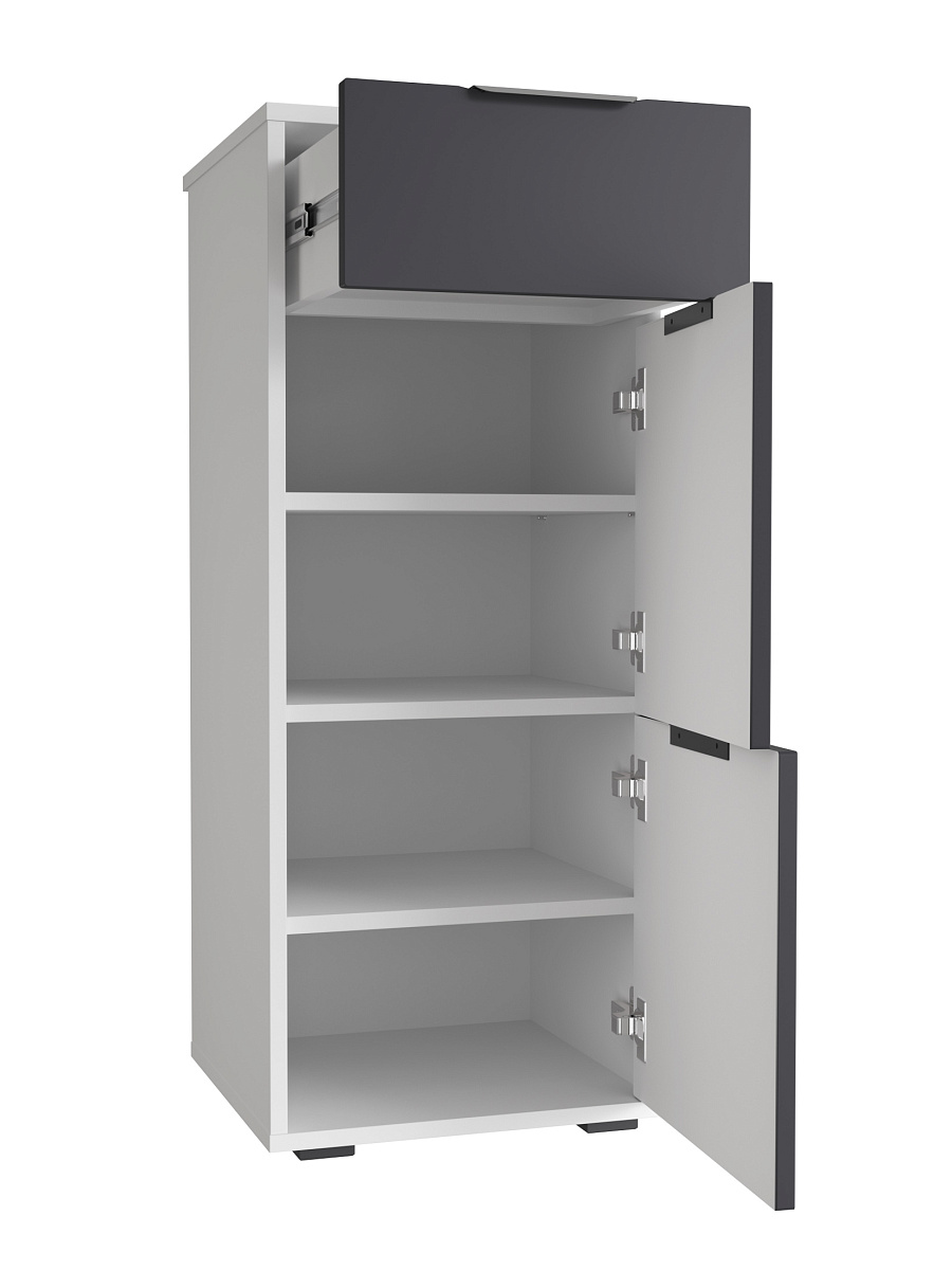 Тумба Оптима ОП-08 белый структурный/графит